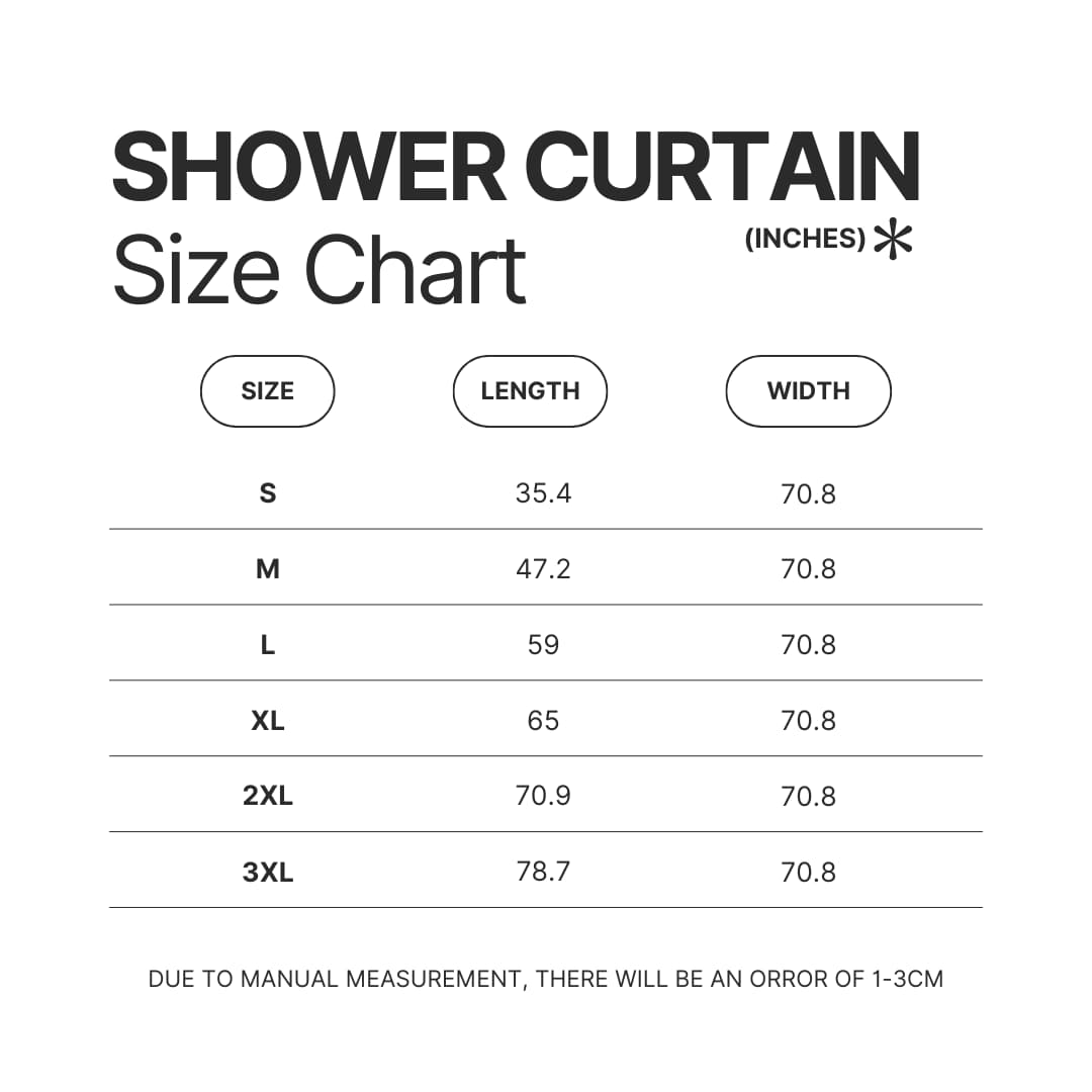 Shower Curtain Size Chart - JoJo's Bizarre Adventure UK Shop