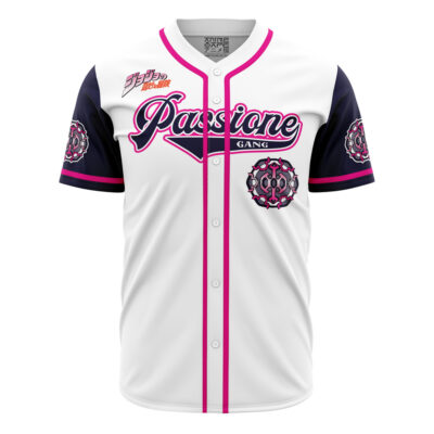 Passione Gang Golden Wind JBA AOP Baseball Jersey AOP Baseball Jersey FRONT Mockup - JoJo's Bizarre Adventure UK Shop