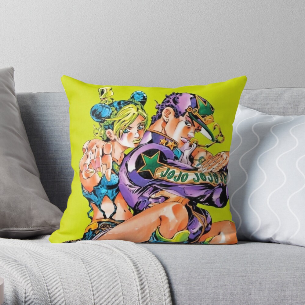 Cool Art Of Jojos Adventures Bizarres Film Throw Pillow