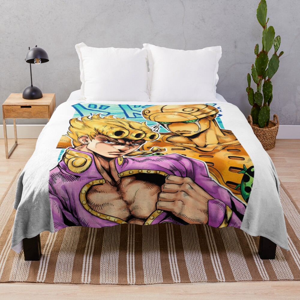 Giojo With His Stand Unique Throw Blanket