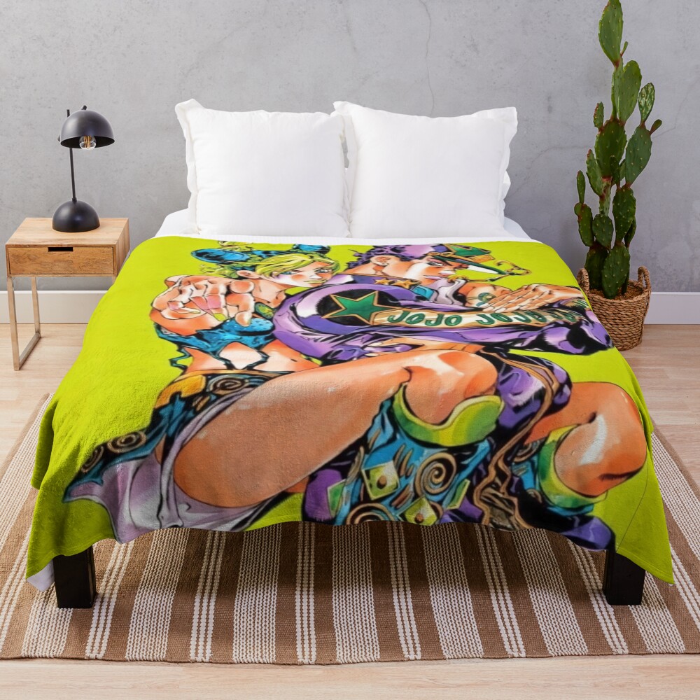 Cool Art Of Jojos Adventures Bizarres Film Throw Blanket